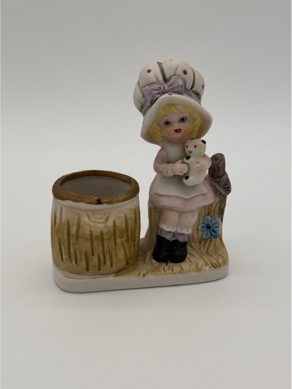 Vintage 1978 Little Luvkins Hand-Painted Porcelain Figure/Candle Holder